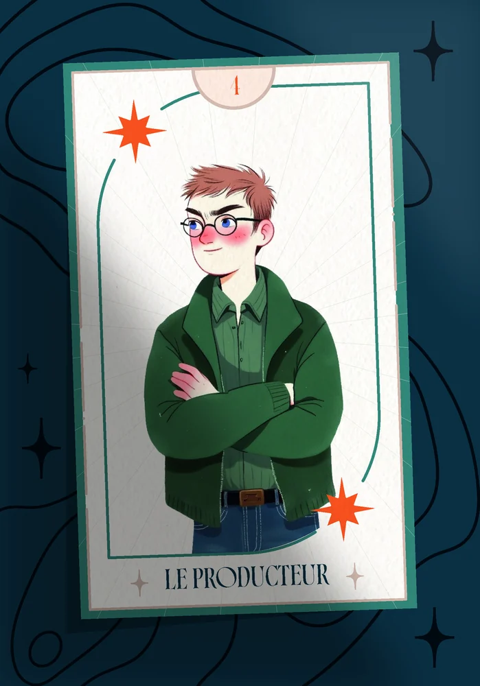 Carte illustrée du profil Le ou la Producteur ou rice, façon tarot