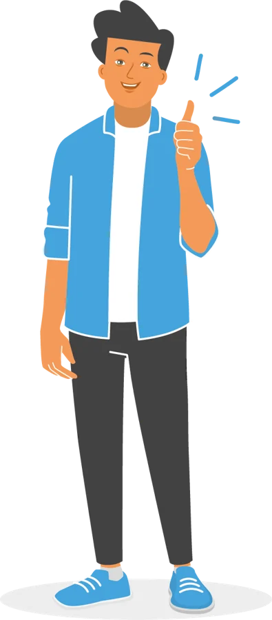 Un guide qui encourage l'apprenant, illustration, conçu par Les Façonautes