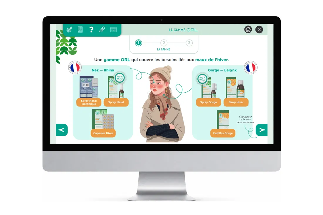 Une gamme ORL face aux maux de l'hiver, laboratoire pharmaceutique, conçu par Les Façonautes