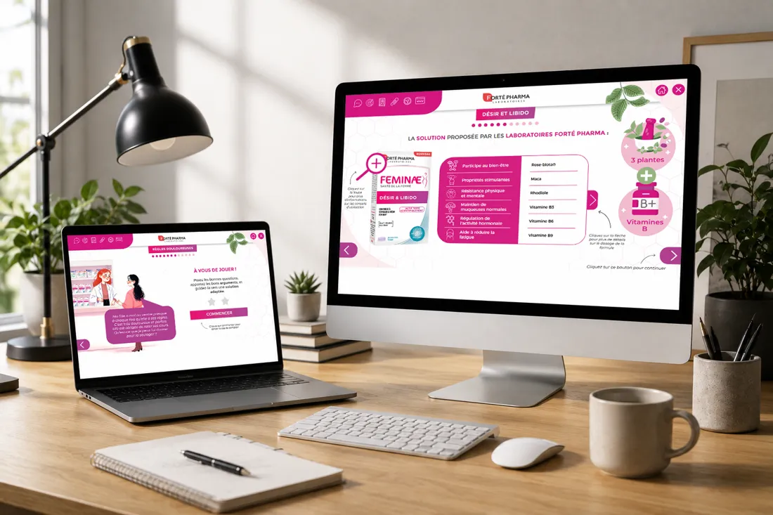 Santé de la femme : la solution produit et le cas comptoir, marque pharmaceutique, conçu par Les Façonautes