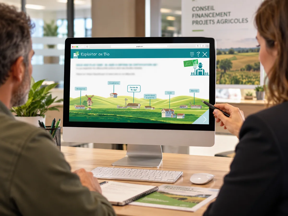 Le territoire illustré d'un client agriculteur, banque & assurance, conçu par Les Façonautes