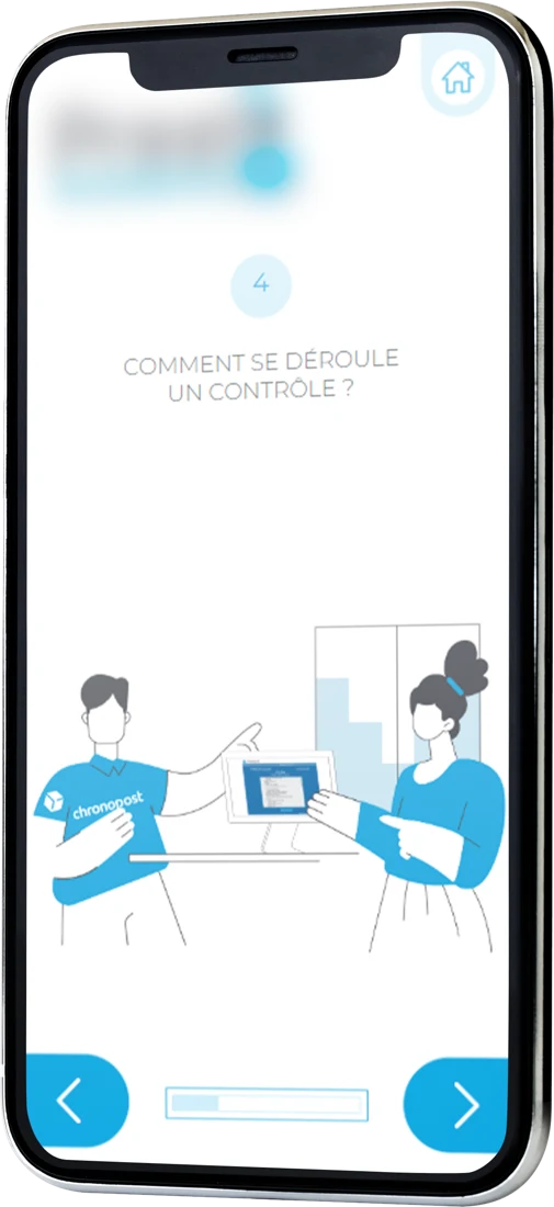 Écran « Comment se déroule un contrôle ? » montrant deux personnages devant un ordinateur