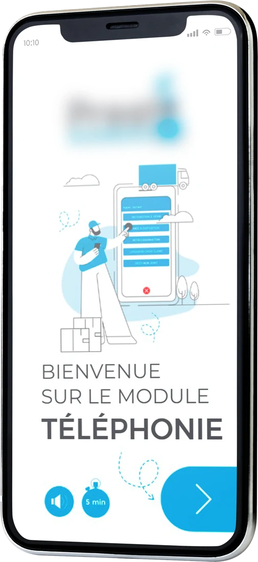 Écran d'accueil du module Téléphonie sur smartphone