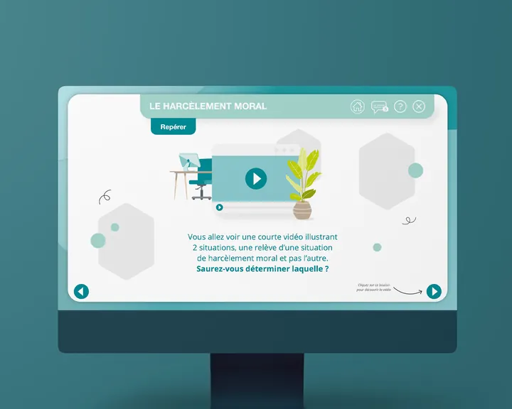 Aperçu du module Harcèlement au travail réalisé par Les Façonautes